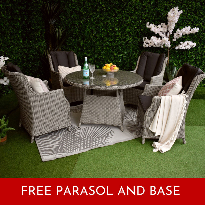 Verona Highback Four Seater Charcoal