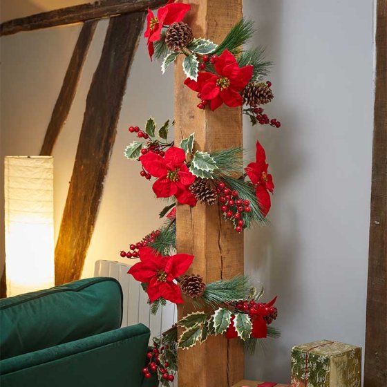 Poinsettia Garland - 180cm