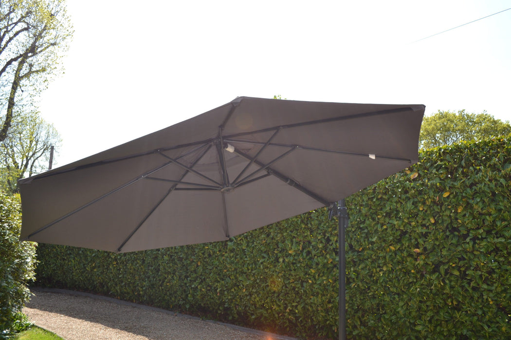 Roma 3.5m Round Cantilever Taupe with Weights