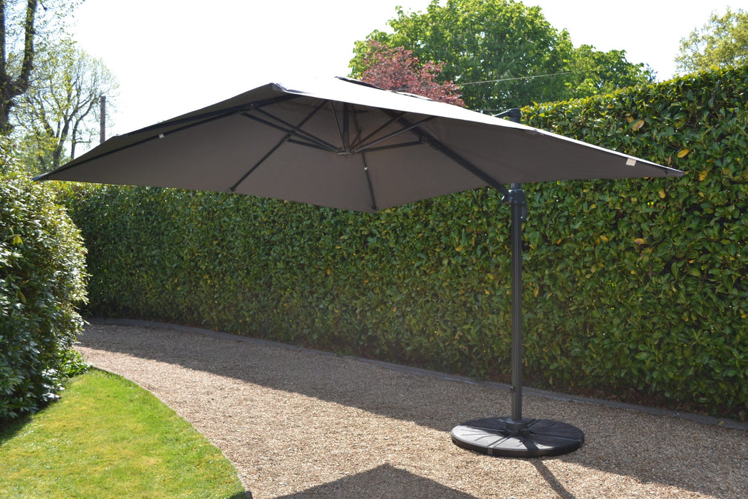 Roma 3m Square Cantilever Taupe with Weight