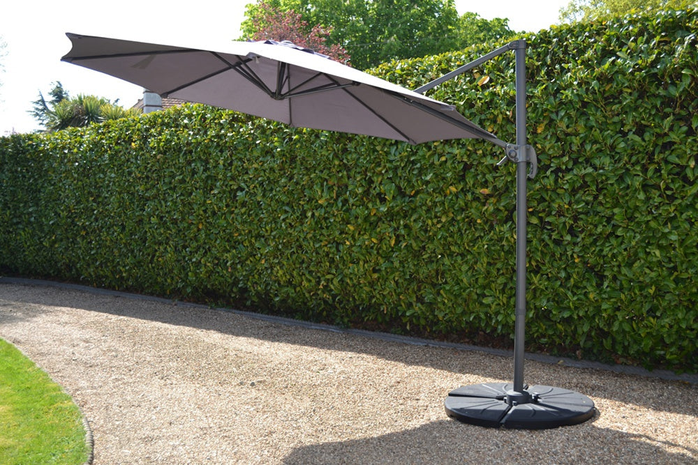 Mini Roma 3m Round Cantilever Taupe with Weights