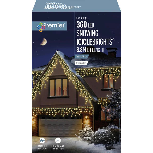 360 LED Snowing Iciclebrights Warm White