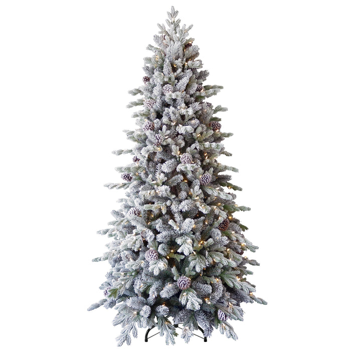 7.5FT Snowy Vancouver Pine Tree Pre-Lit