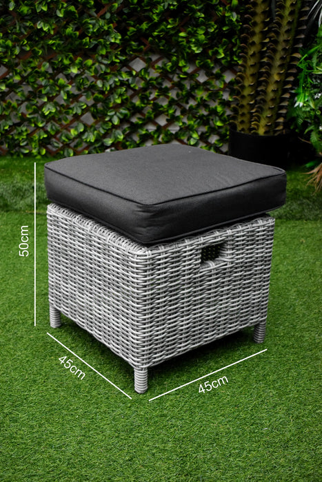 Tuscany Seven Piece Curved Corner with Fire Pit Charcoal