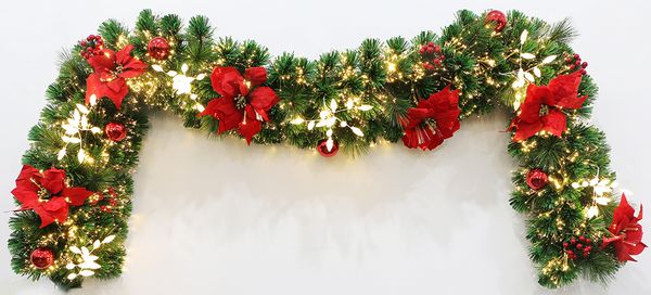 Berries Flower with Warm White LED Garland