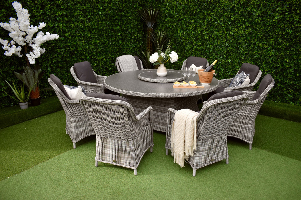 Tuscany Eight Dining Charcoal Firepit Suite