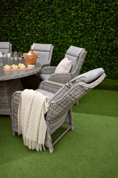 Tuscany Eight Grey Reclining Firepit Suite