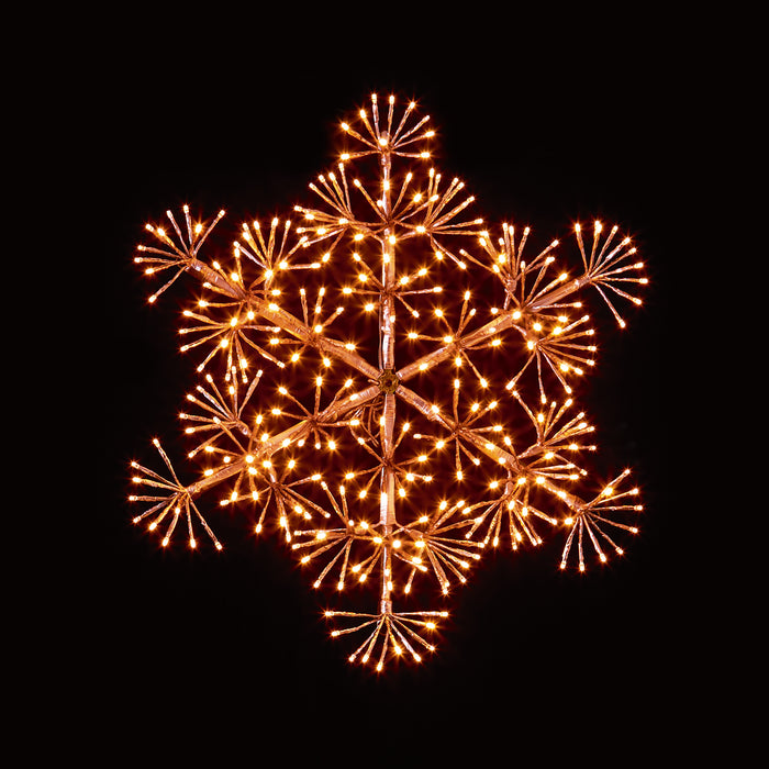 60cm Rose Gold 300 Vintage Gold LEDs Twinkling Snowflake