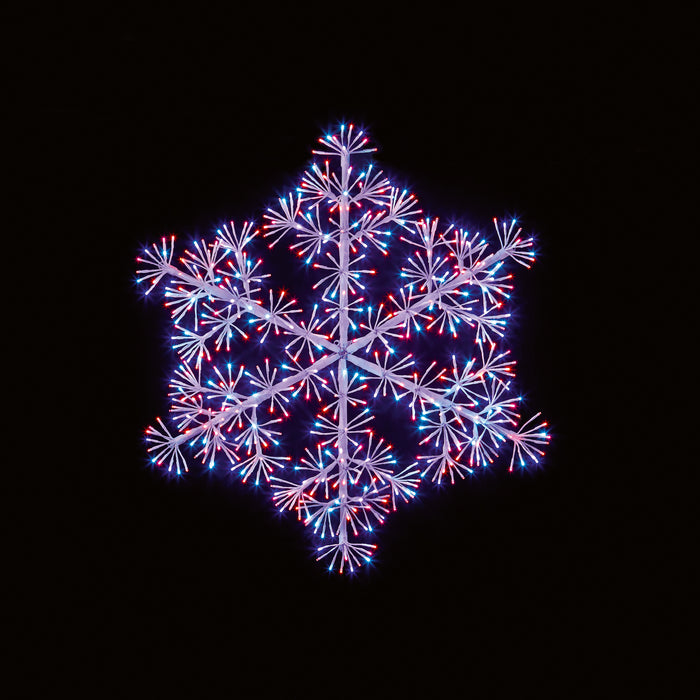 90cm White 660 Rainbow LEDs Twinkling Snowflake