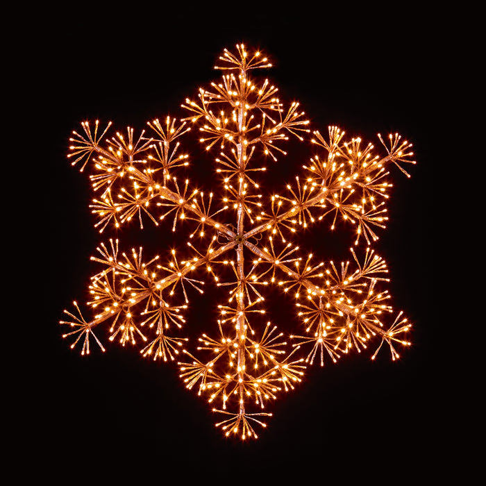 90cm Rose Gold 660 Vintage Gold LEDs Twinkling Snowflake