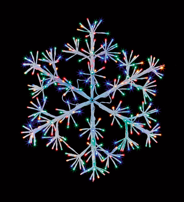 90cm White 660 Multi-Coloured LED Lit Twinkling Snowflake