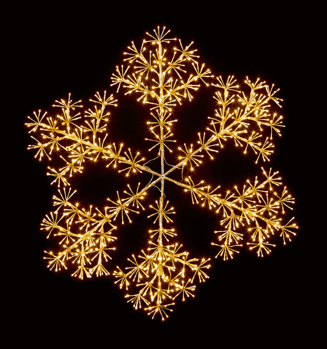 1.2m Gold 960 Warm White LED Twinkling Snowflake