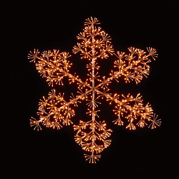 1.2m Rose Gold 960 Vintage Gold LED Twinkling Snowflake