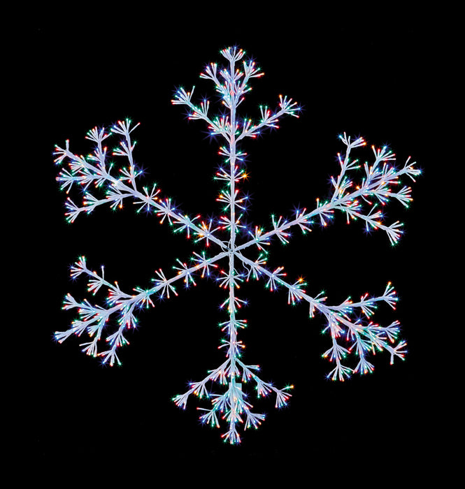 1.5m White 1080 Multi-Coloured LED Lit Twinkling Snowflake