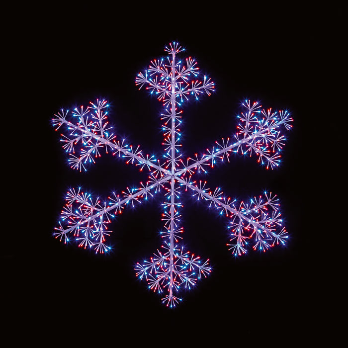 1.5m White 1080 Rainbow LED Lit Twinkling Snowflake