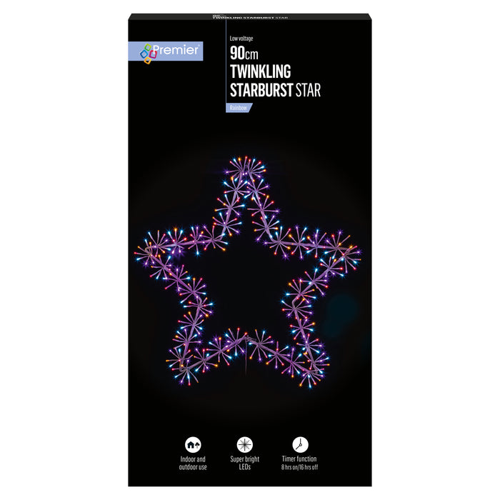 90CM White 320 Rainbow LED Cluster Star
