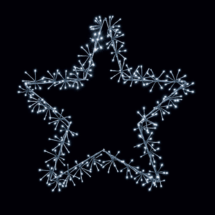 90CM Silver 320 White LED Cluster Star