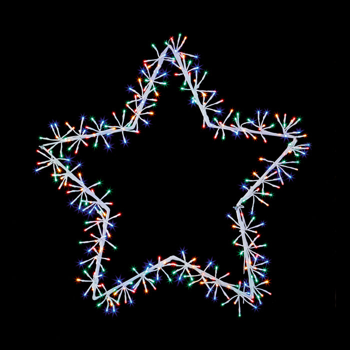 90CM White 320 Multicoloured LED Cluster Star