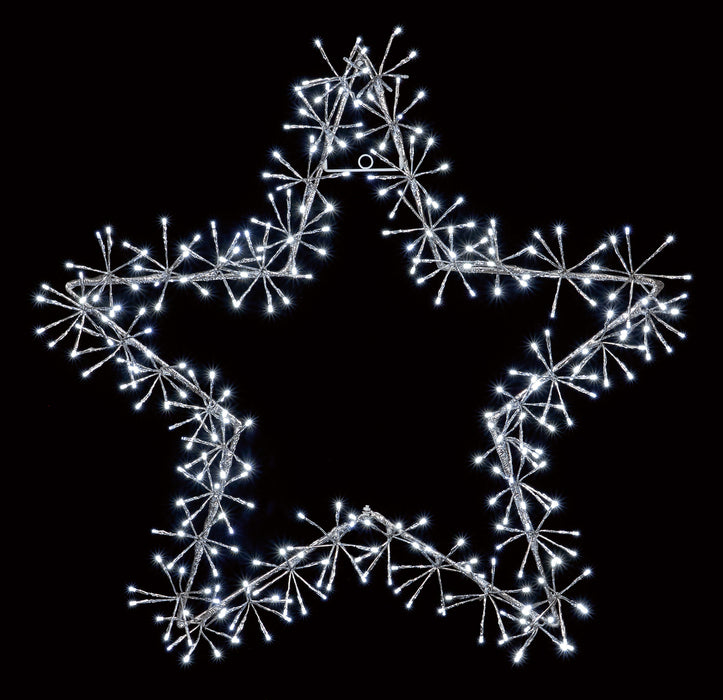 1.2m Silver 480 White LED Cluster Star