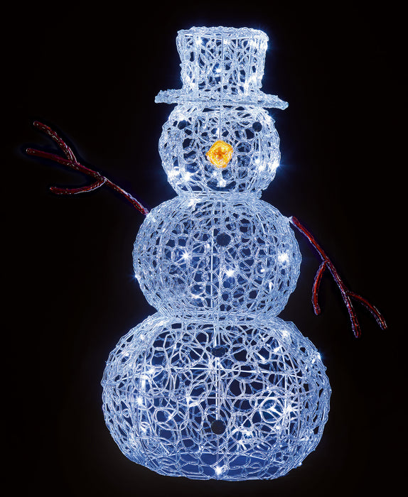 90cm LED White Acrylic Snowman