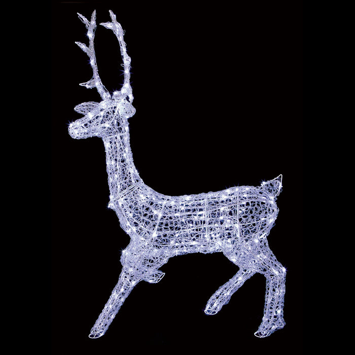 1.4m 300 White LED Lit Stag