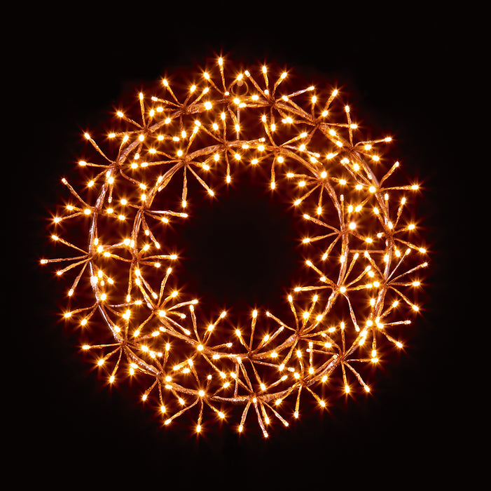 45cm Rose Gold 256 Vintage Gold LED Cluster Wreath