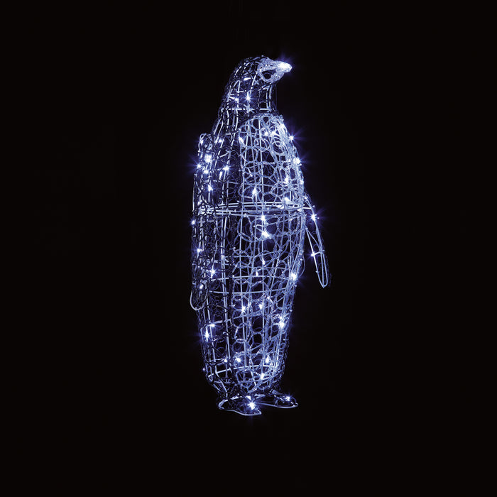 90cm Soft Acrylic Penguin with 80 White Lights