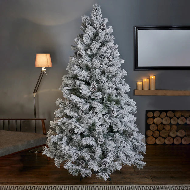8ft Lumi Spruce Tree with Pinecones