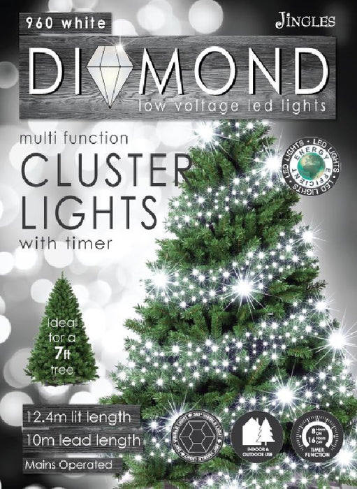 960 Cluster Diamond Cut White LED Lights