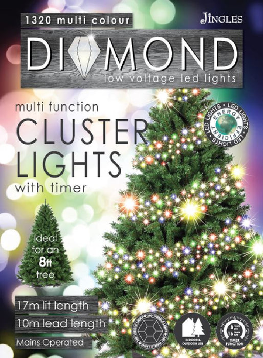 1320 Cluster Diamond Cut Multi Colour LED Lights