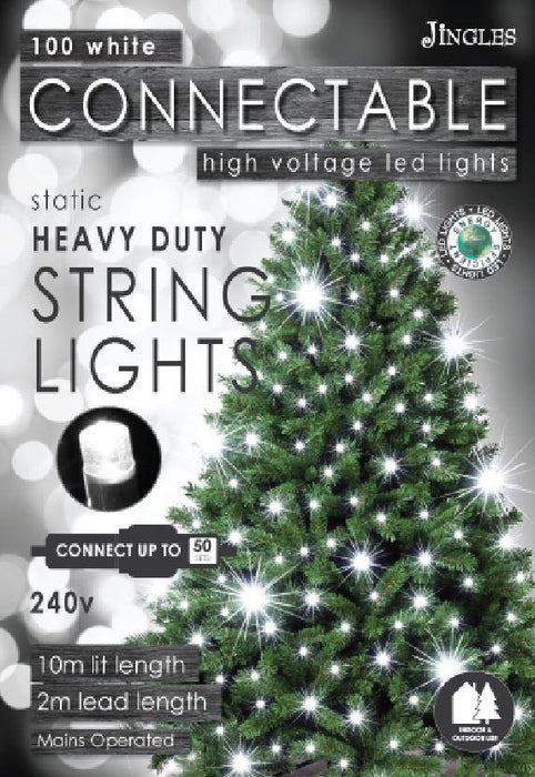 100 Connectable White Flashing LED Lights
