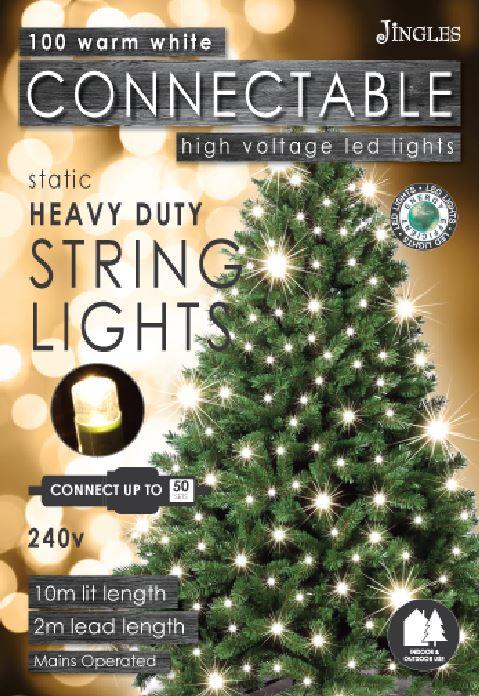 100 Connectable Warm White Flashing LED Lights