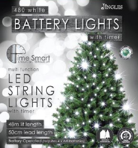 480 Time Smart Battery White LED Lights