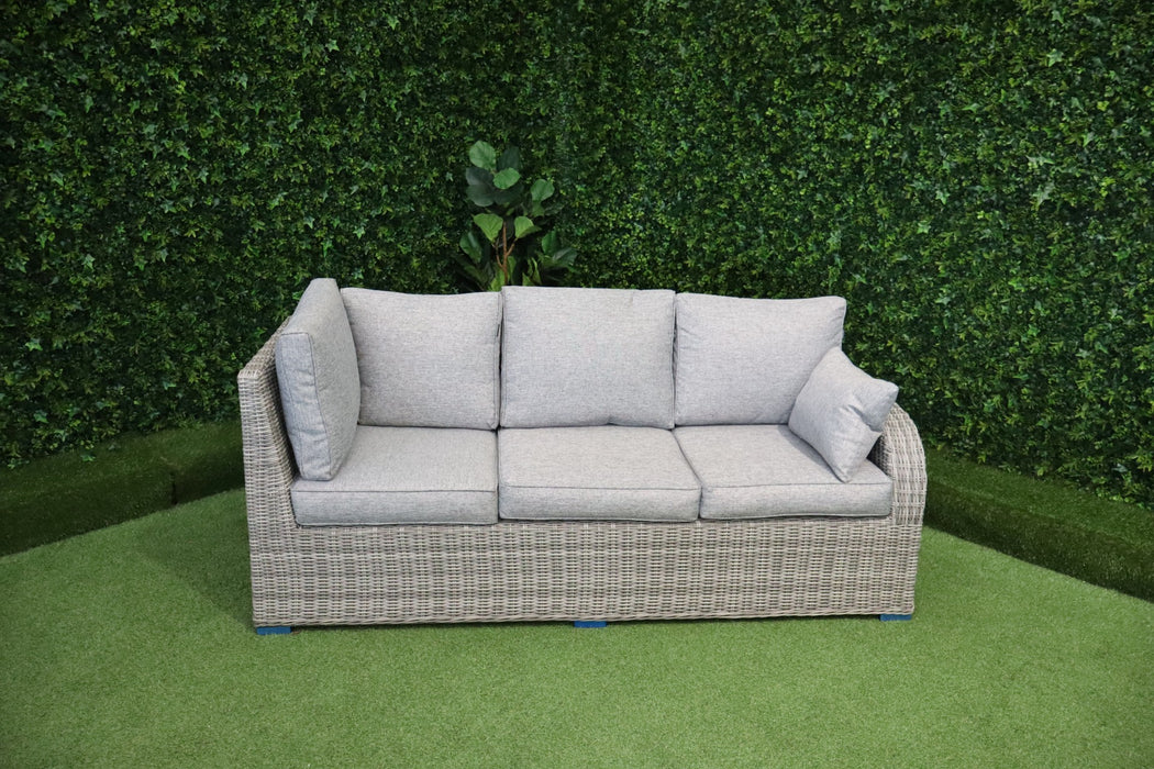 Tuscany L-Corner Fire Pit with Armchair Grey