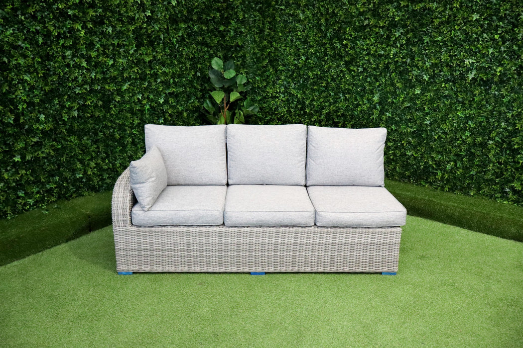 Tuscany L-Corner Fire Pit with Armchair Grey