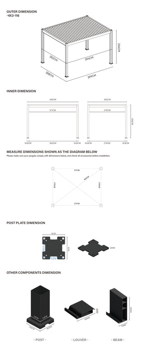 Hampton 3m x 4m Glass Pavilion