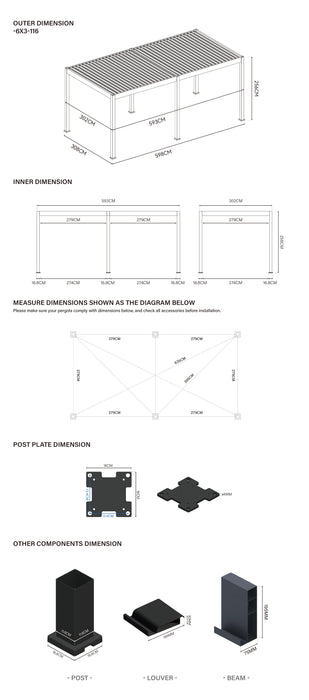 Hampton 3m x 6m Glass Pavilion