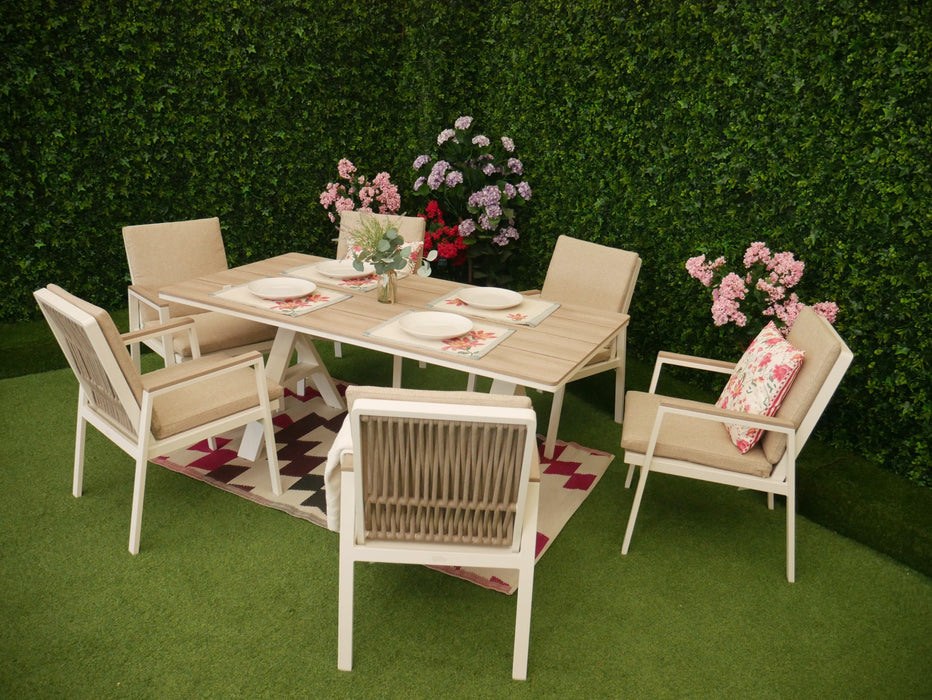 Cannes Six Seater White