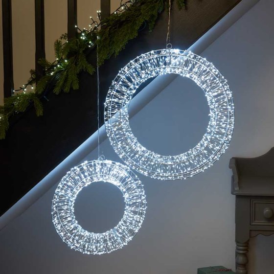 LED Galaxy Wreath - White