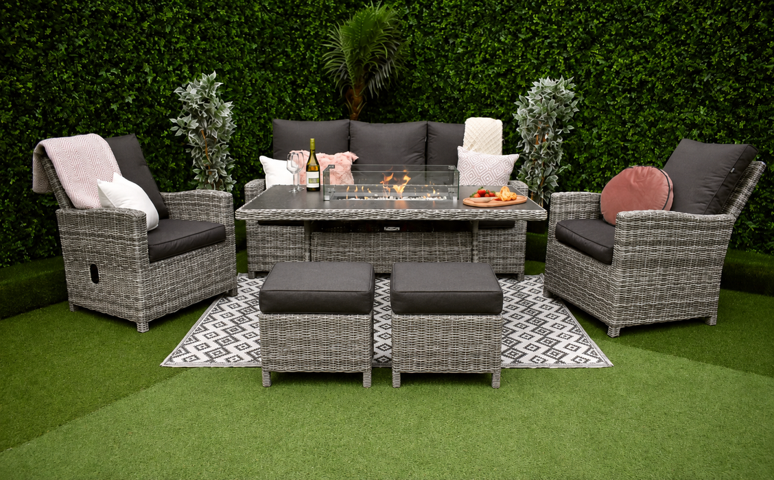 Tuscany Six Piece Reclining Firepit Sofa Suite