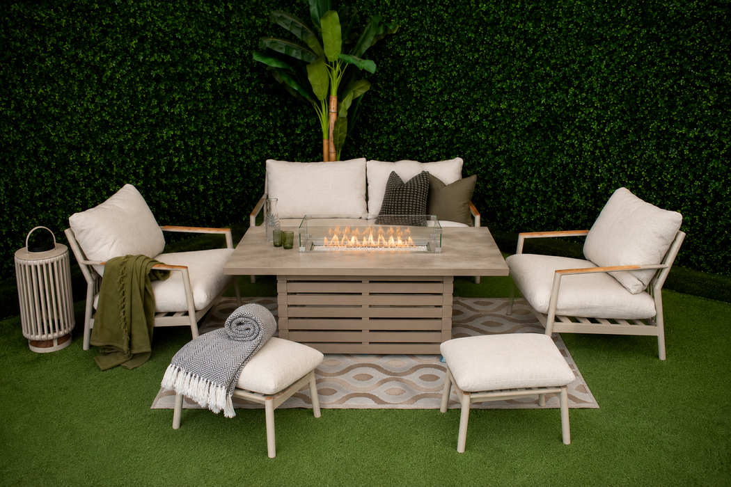 Palma Sofa Firepit Suite with Footstools