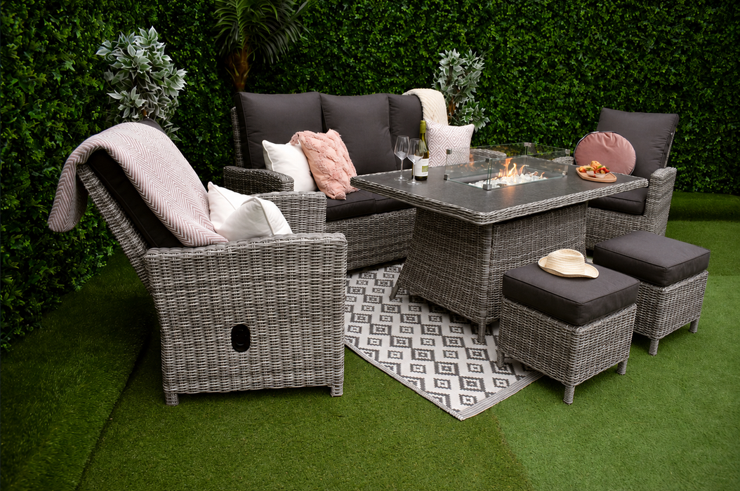 Tuscany Six Piece Reclining Firepit Sofa Suite