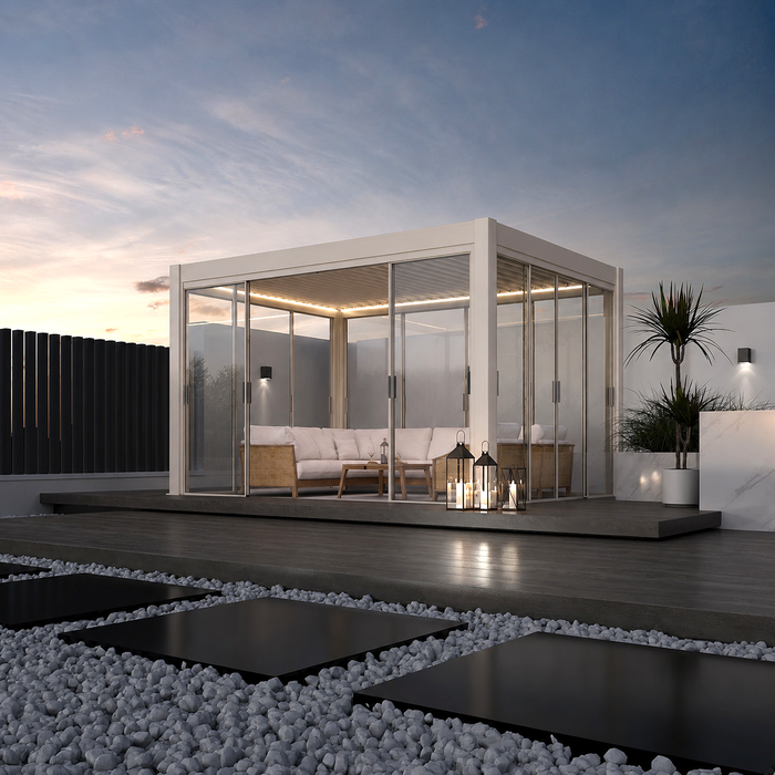 Hampton 3m x 4m Glass Pavilion Sand
