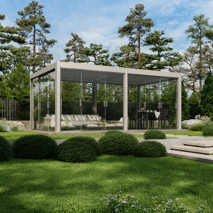 Hampton 3m x 6m Glass Pavilion Sand