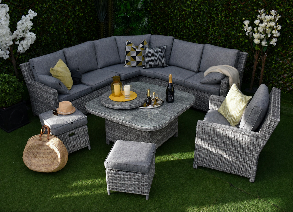 Tuscany Seven Piece Curved Corner Grey