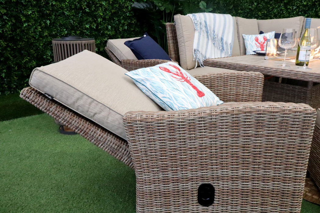 Madrid L-Corner Reclining Firepit Suite