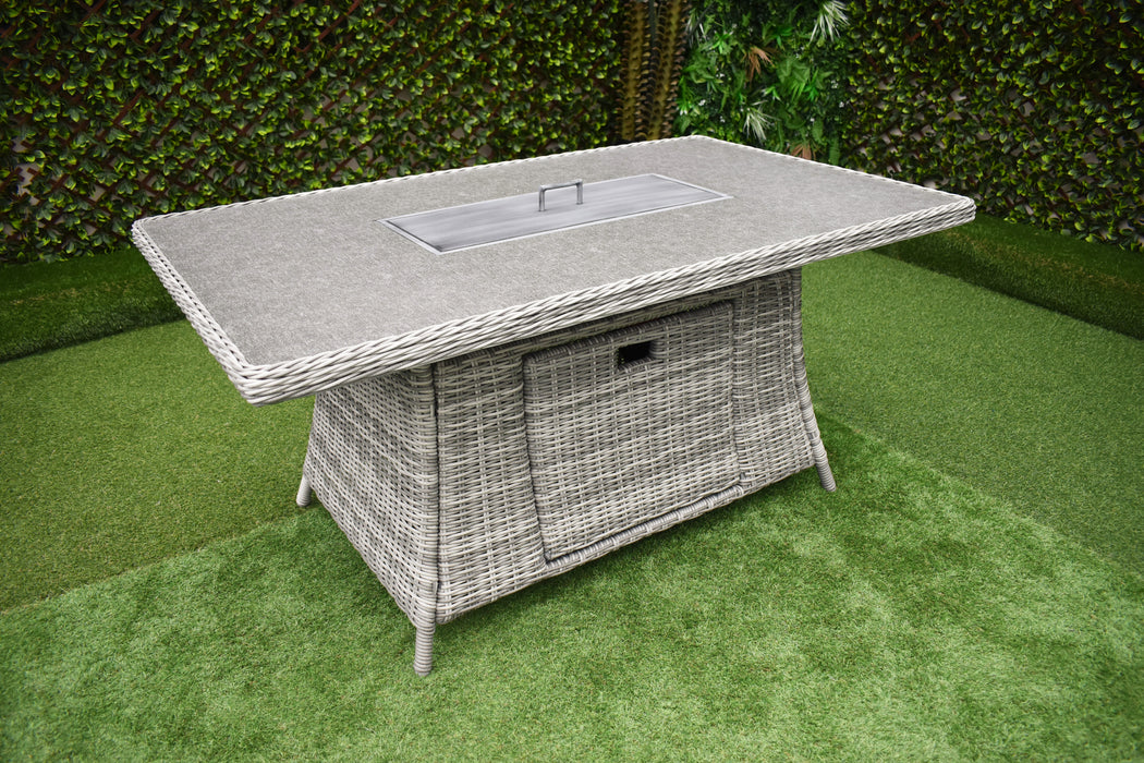 Tuscany L-Corner Fire Pit with Armchair Charcoal