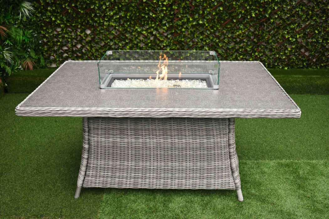 Tuscany L-Corner Fire Pit with Armchair Charcoal