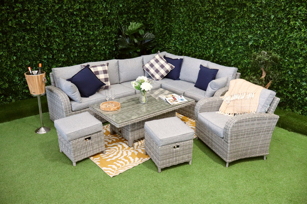 Tuscany L-Corner with Armchair Grey