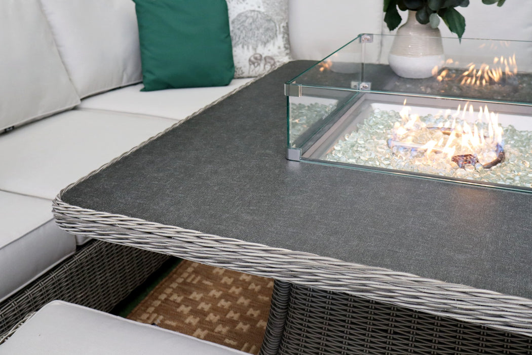 Verona Deluxe Curved Corner Firepit Suite